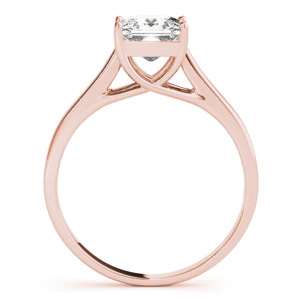 Solitaire Trellis Engagement Ring, style 82652, Side view in rose gold