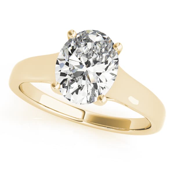 Solitaire Trellis Engagement Ring, style 82653, Front view in yellow gold