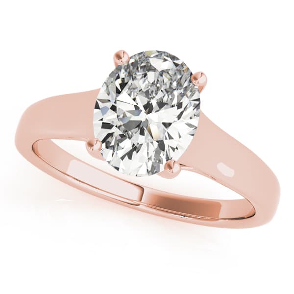 Solitaire Trellis Engagement Ring, style 82653, Front view in rose gold