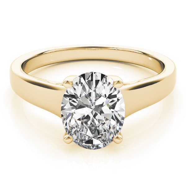 Solitaire Trellis Engagement Ring, style 82653, On hand view in yellow gold