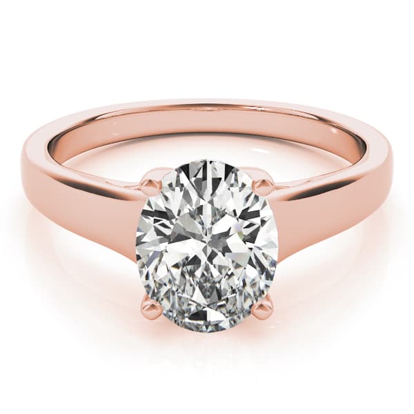 Solitaire Trellis Engagement Ring, style 82653, On hand view in rose gold