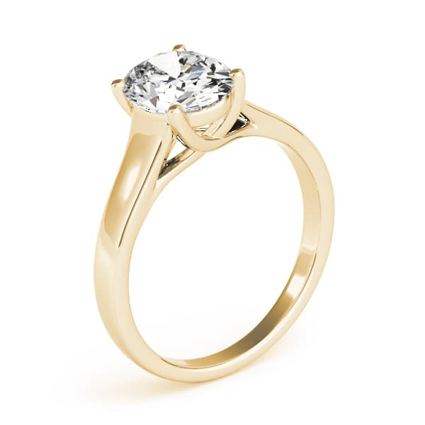 Solitaire Trellis Engagement Ring, style 82653, Top view in yellow gold