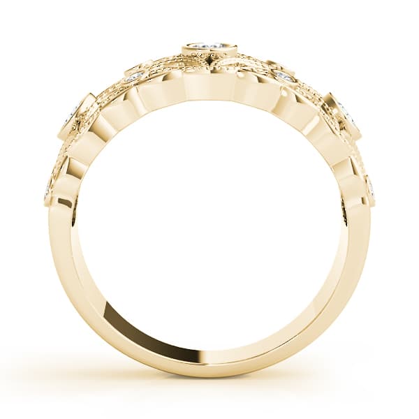 Vintage Inspired Bezel Set Fashion Rings (1/3 ct. tw.), Side view in yellow gold