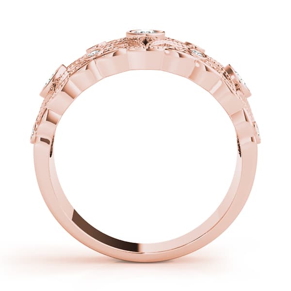 Vintage Inspired Bezel Set Fashion Rings (1/3 ct. tw.), Side view in rose gold