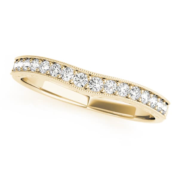 Pavé Wedding Band (0.2 ct. tw.), Front view in yellow gold