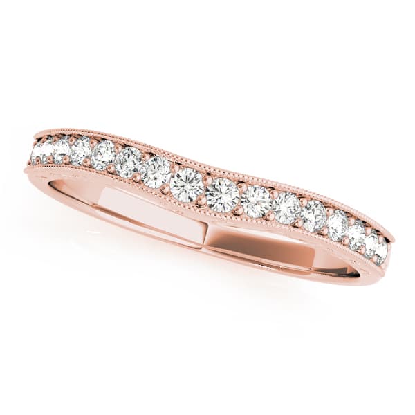 Pavé Wedding Band (0.2 ct. tw.), Front view in rose gold