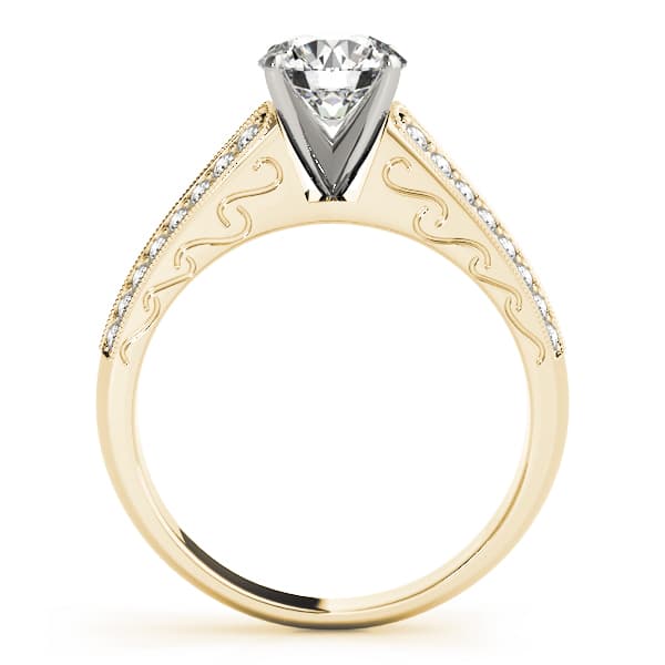 Antique Engagement Ring, style 82674, Side view in yellow gold