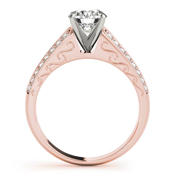 Antique Engagement Ring, style 82674, Side view in rose gold