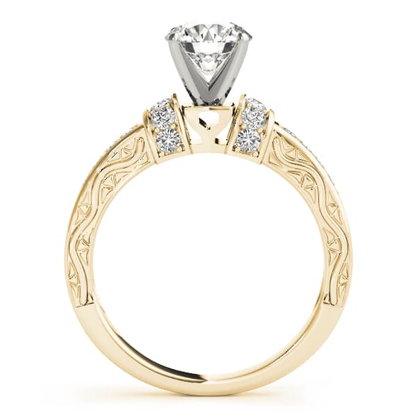 Antique Engagement Ring, style 82675, Side view in yellow gold