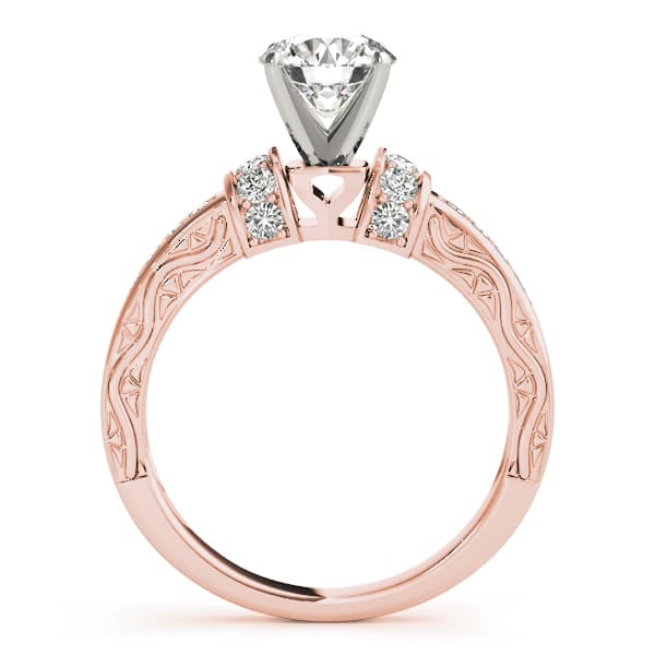 Antique Engagement Ring, style 82675, Side view in rose gold