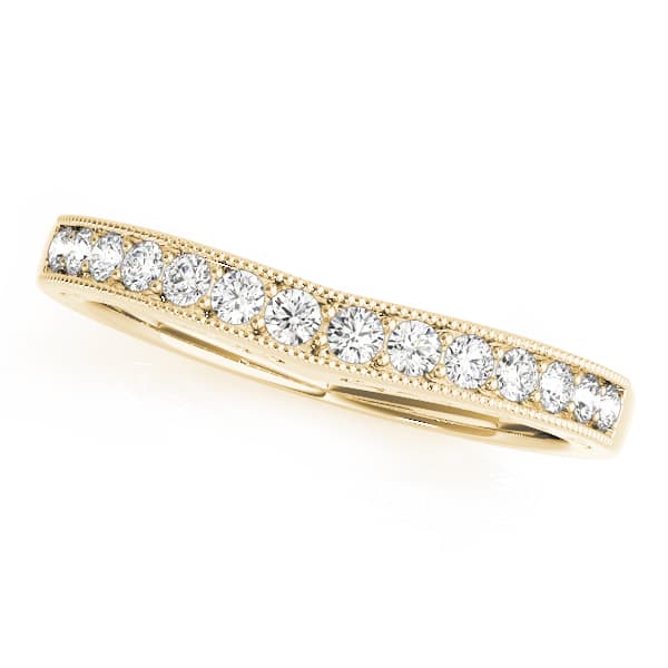 Curved Wedding Band (0.19 ct. tw.), Front view in yellow gold