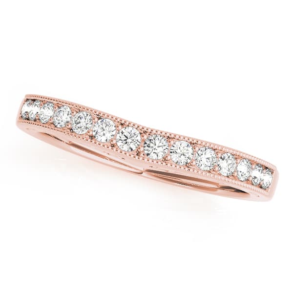 Curved Wedding Band (0.19 ct. tw.), Front view in rose gold