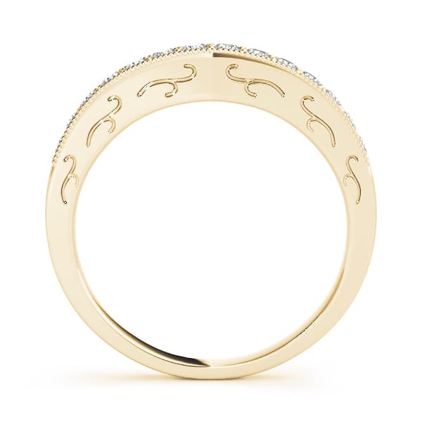 Curved Wedding Band (0.19 ct. tw.), Side view in yellow gold