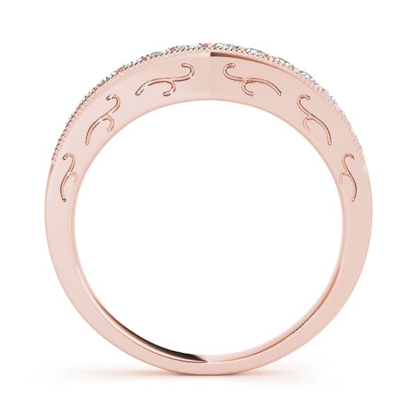 Curved Wedding Band (0.19 ct. tw.), Side view in rose gold