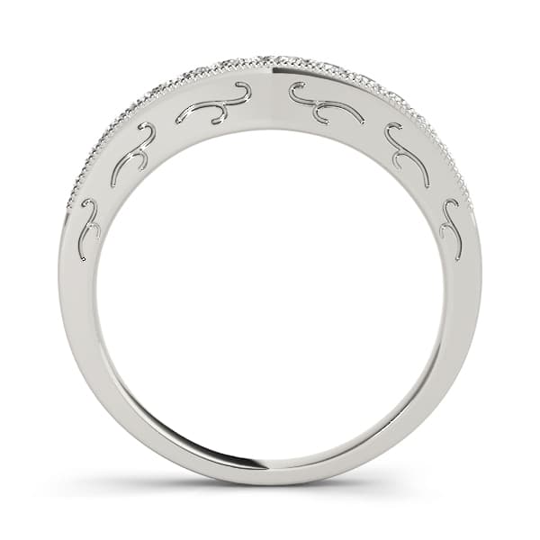 Curved Wedding Band (0.19 ct. tw.), Side view in white gold or platinum