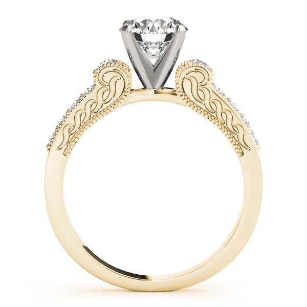 Antique Engagement Ring, style 82677, Side view in yellow gold