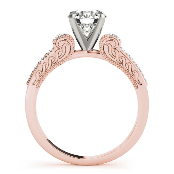 Antique Engagement Ring, style 82677, Side view in rose gold