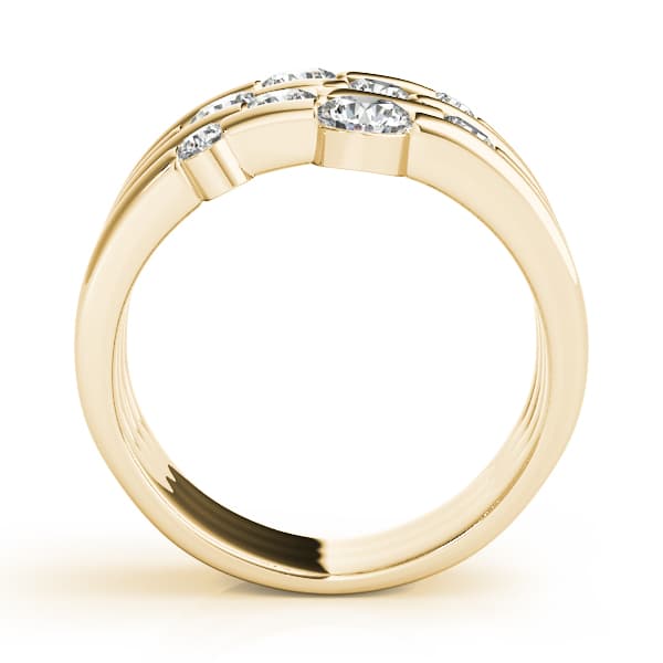 Multi-Row Split Shank Fashion Rings (1/2 ct. tw.), Side view in yellow gold