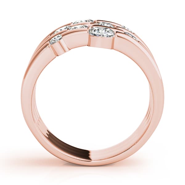 Multi-Row Split Shank Fashion Rings (1.08 ct. tw.), Side view in rose gold