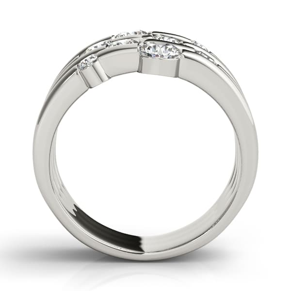 Multi-Row Split Shank Fashion Rings (1.08 ct. tw.), Side view in white gold or platinum