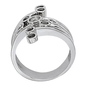 Diamond Fashion Right Hand Rings (0.72 ct. tw.), Side view in white gold or platinum