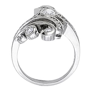 Diamond Fashion Right Hand Rings (1/2 ct. tw.), Side view in white gold or platinum