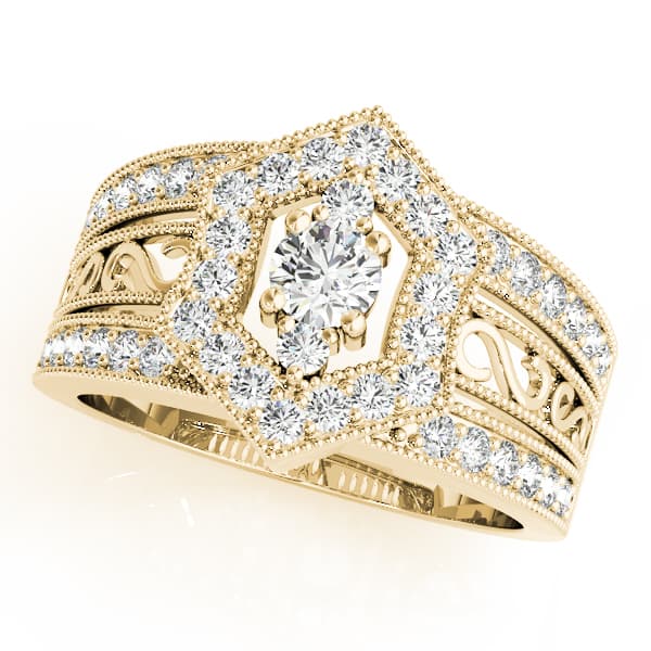 Diamond Fashion Right Hand Rings (0.43 ct. tw.), Front view in yellow gold