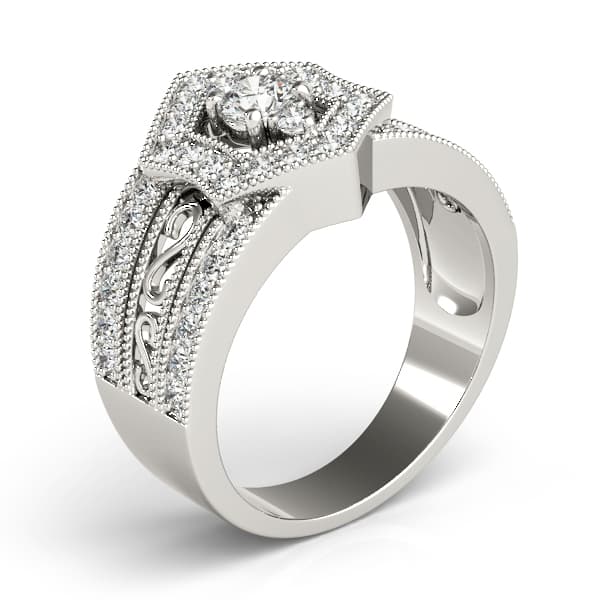 Diamond Fashion Right Hand Rings (0.43 ct. tw.), Angle view in white gold or platinum