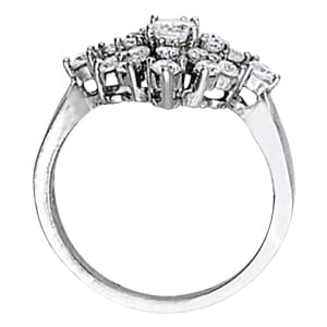 Cluster Right Hand Fashion Ring (0.6 ct. tw.), Side view in white gold or platinum