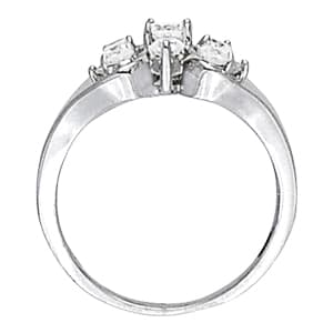 Cluster Right Hand Fashion Ring (0.44 ct. tw.), Side view in white gold or platinum