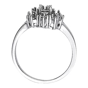 Cluster Right Hand Fashion Ring (0.3 ct. tw.), Side view in white gold or platinum