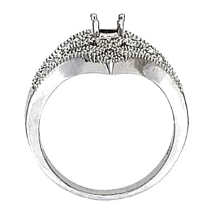 Antique Milgrain Right Hand Fashion Ring (1/3 ct. tw.), Side view in white gold or platinum