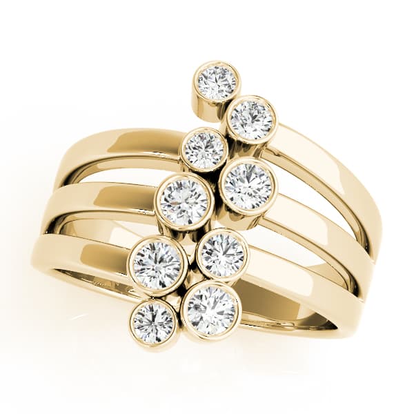 Diamond Fashion Right Hand Rings (1.04 ct. tw.), Front view in yellow gold