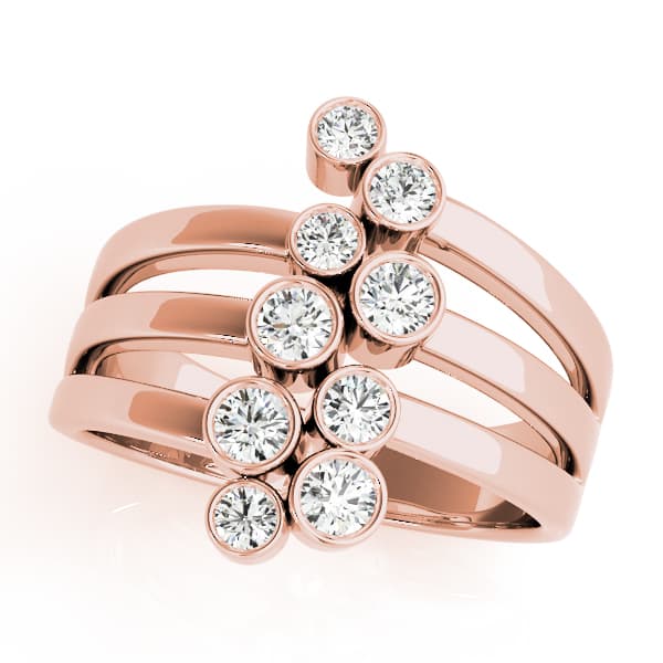 Diamond Fashion Right Hand Rings (1.04 ct. tw.), Front view in rose gold