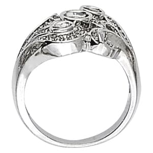 Diamond Fashion Right Hand Rings (0.54 ct. tw.), Side view in white gold or platinum