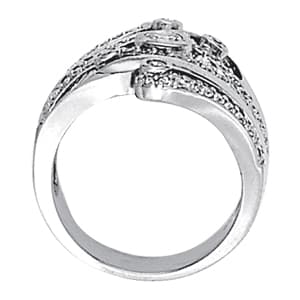 Multi-Row Split Shank Bezel Set Fashion Rings (0.72 ct. tw.), Side view in white gold or platinum