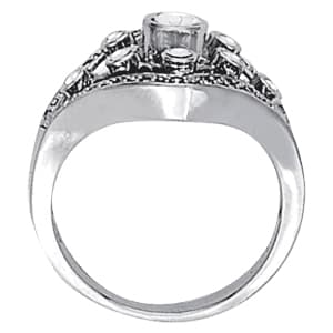 Bezel Set Right Hand Fashion Ring (0.41 ct. tw.), Side view in white gold or platinum
