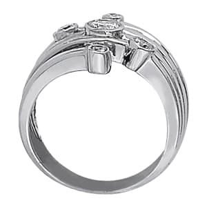 Diamond Fashion Right Hand Rings (3/8 ct. tw.), Side view in white gold or platinum