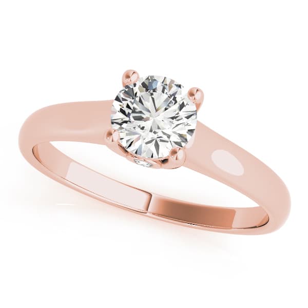 Solitaire Engagement Ring, style 82736, Front view in rose gold