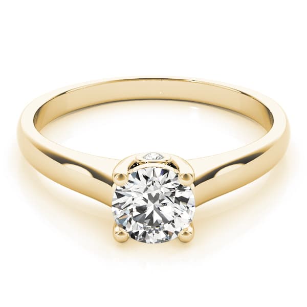 Solitaire Engagement Ring, style 82736, On hand view in yellow gold