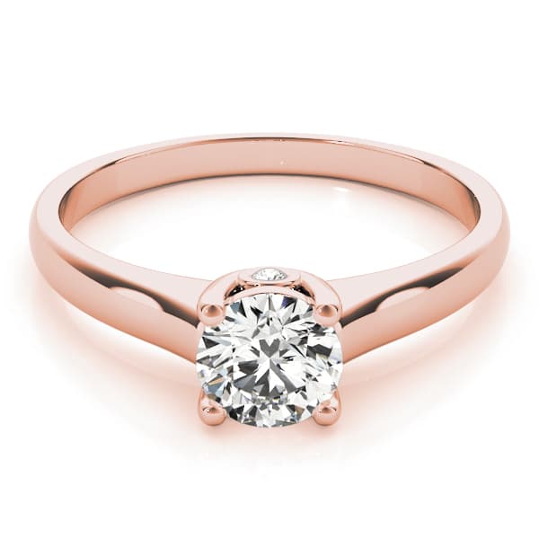 Solitaire Engagement Ring, style 82736, On hand view in rose gold