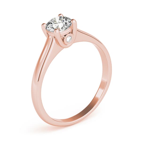 Solitaire Engagement Ring, style 82736, Top view in rose gold