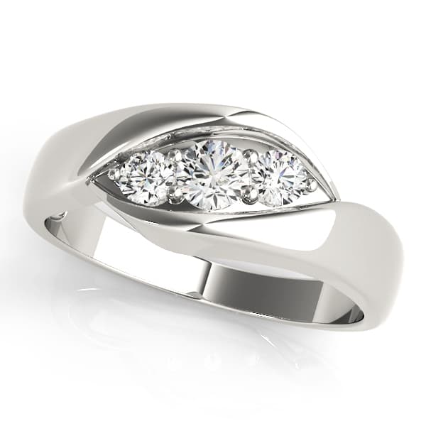 ENGAGEMENT RINGS 3 STONE ROUND — style 82741 in 10k White Gold