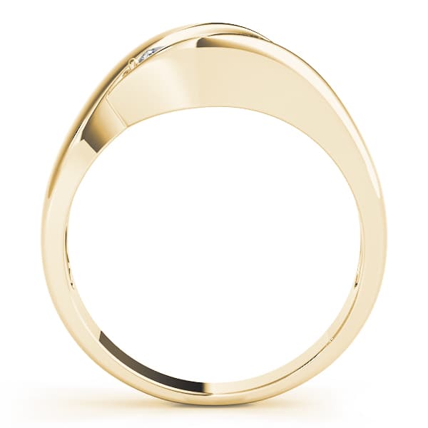 3 Stone Round Engagement Ring, style 82741, Side view in yellow gold