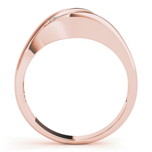 3 Stone Round Engagement Ring, style 82741, Side view in rose gold