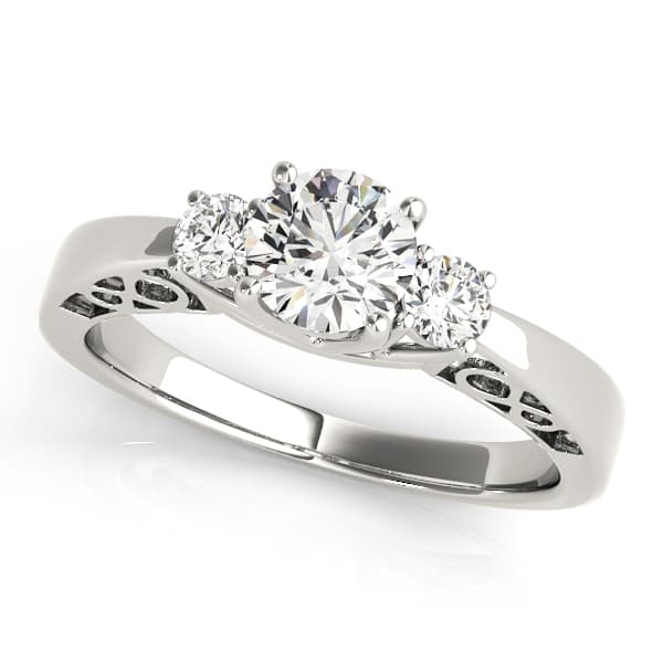 ENGAGEMENT RINGS 3 STONE ROUND — style 82743 in 10k White Gold