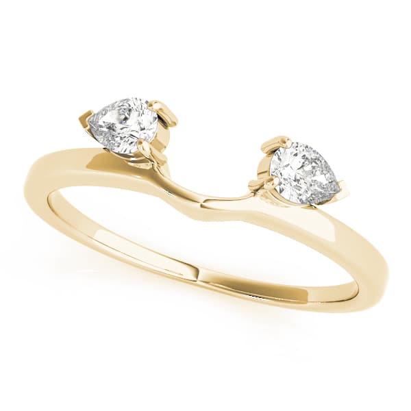 2-Stone Pear Cut Wraps & Inserts Wedding Band (1/3 ct. tw.), Front view in yellow gold
