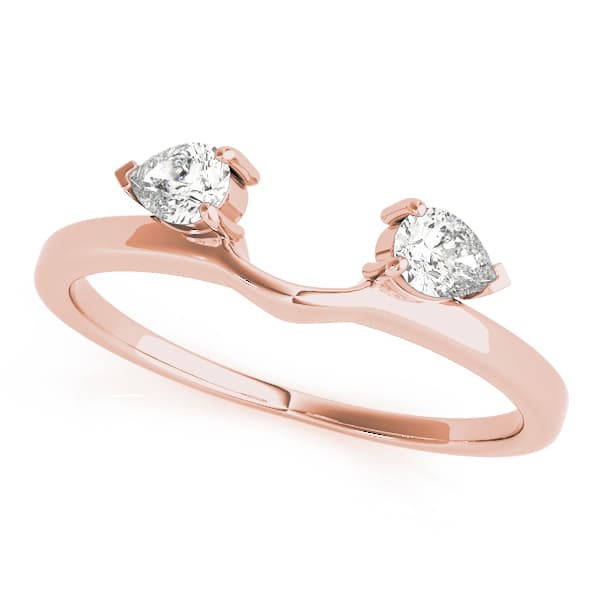 2-Stone Pear Cut Wraps & Inserts Wedding Band (0.28 ct. tw.), Front view in rose gold