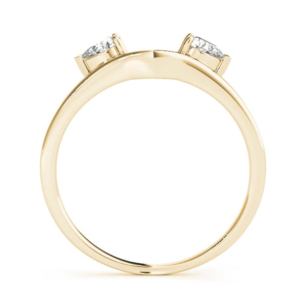 2-Stone Pear Cut Wraps & Inserts Wedding Band (1/3 ct. tw.), Side view in yellow gold