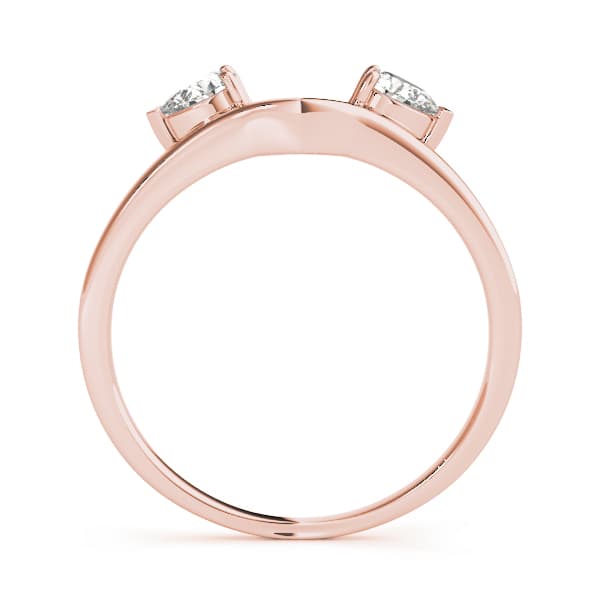 2-Stone Pear Cut Wraps & Inserts Wedding Band (0.28 ct. tw.), Side view in rose gold